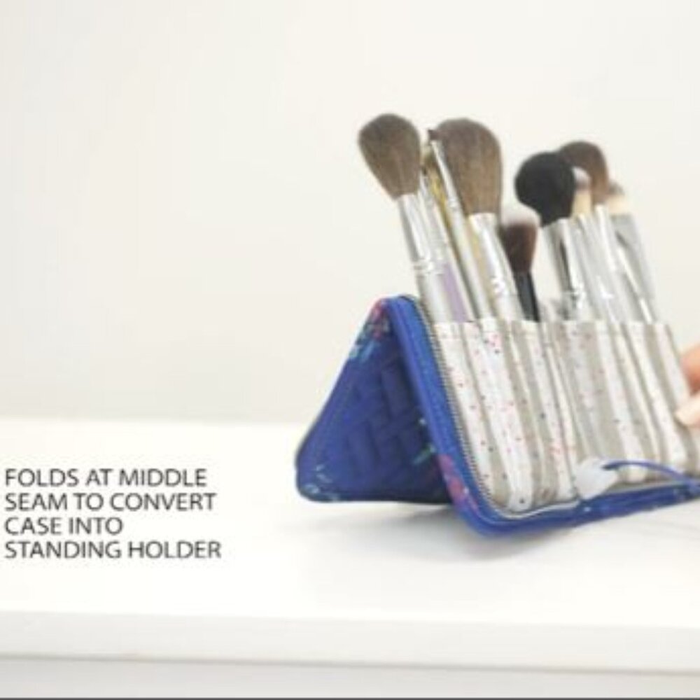 NWOT LUG Sleeper Cosmetic Brush Holder - in Rainbow Navy